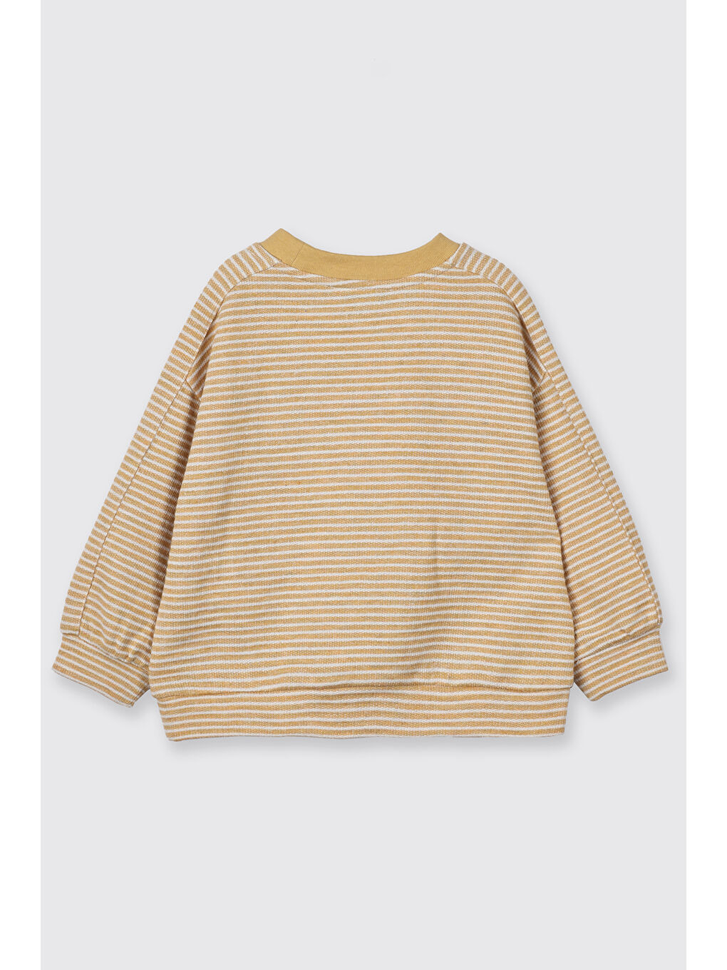 Sarı Erkek Bebek Çizgili Hardal Sweatshirt-1