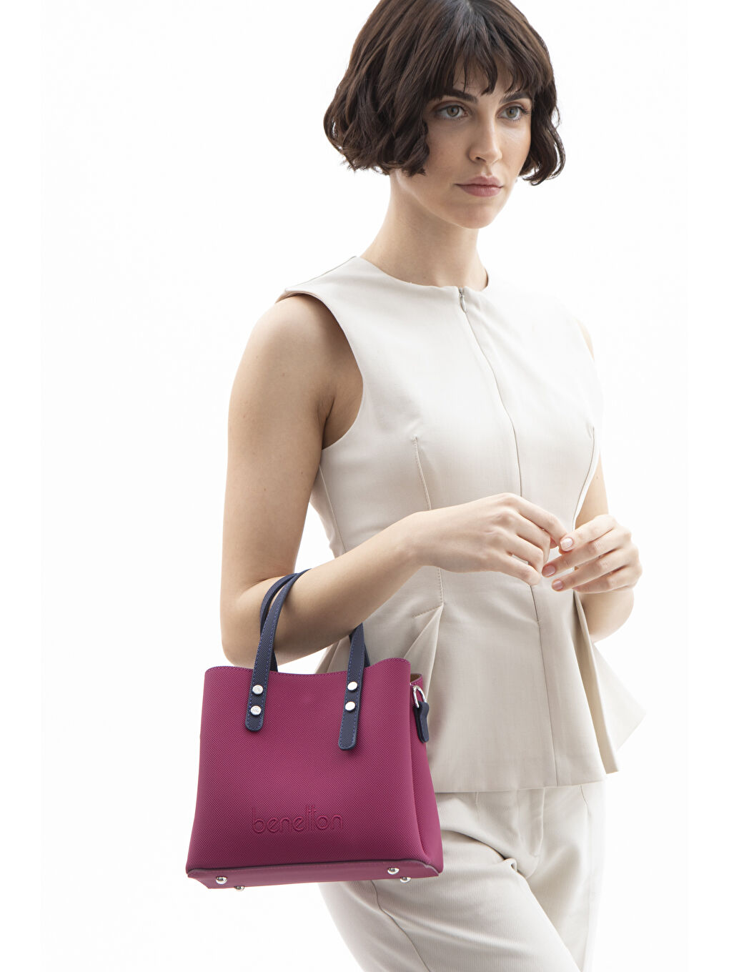 Kadin Kol Çantasi Mürdüm-Laci̇vert BNT1589-1