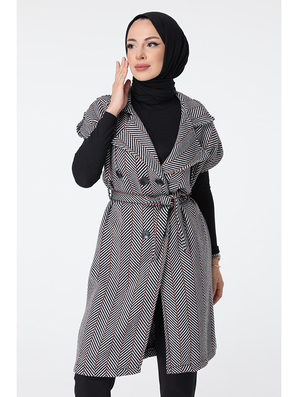 Kruvaze Yaka Kadın Turuncu Trenç Kap - 13032-1