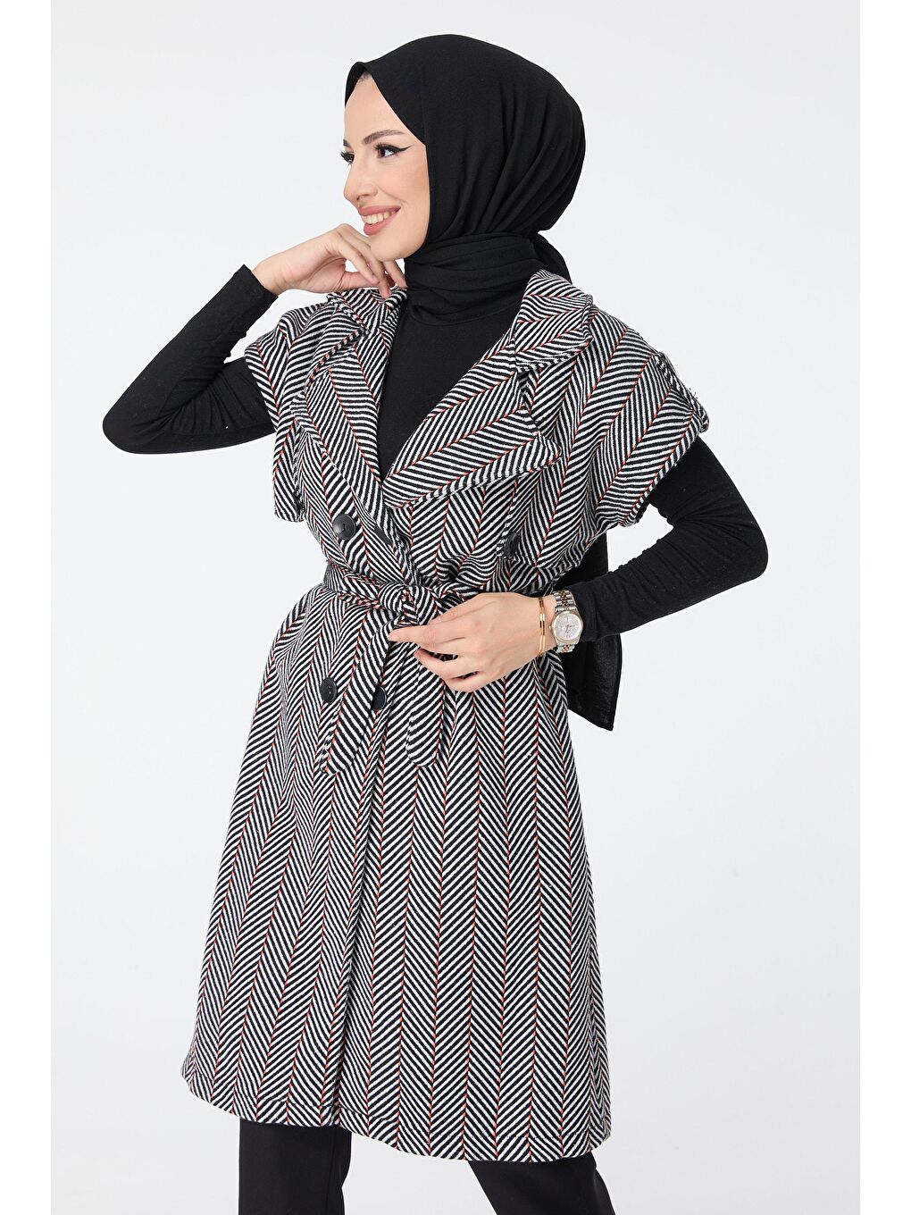 Kruvaze Yaka Kadın Turuncu Trenç Kap - 13032-2