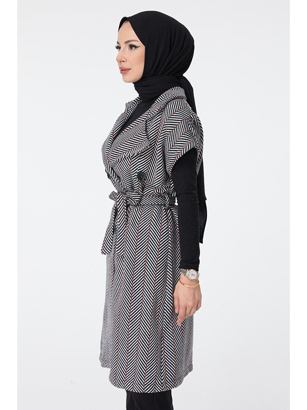 Kruvaze Yaka Kadın Turuncu Trenç Kap - 13032-3