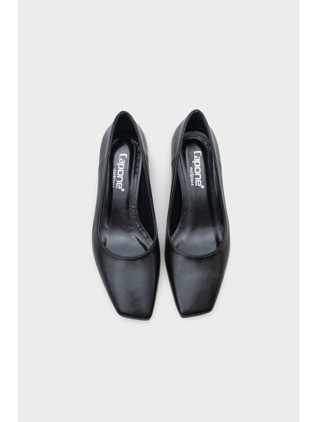 Siyah Janie Orta Boy Topuklu Küt Burunlu Hakiki Deri Astarlı Kadın Ayakkabı-5