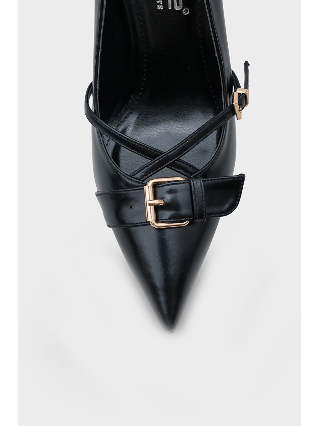 Siyah Kelcy Sivri Burunlu Tokalı Orta Topuklu Günlük Kadın Ayakkabı-3