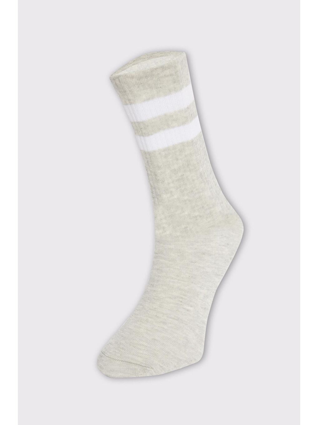Gri Unisex Çizgili Kolej Tenis Çorabı