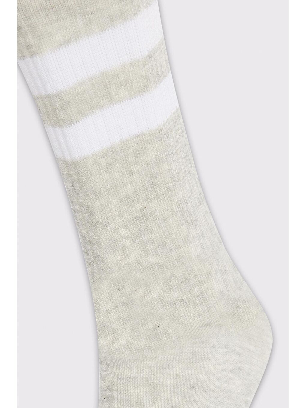 Gri Unisex Çizgili Kolej Tenis Çorabı-1