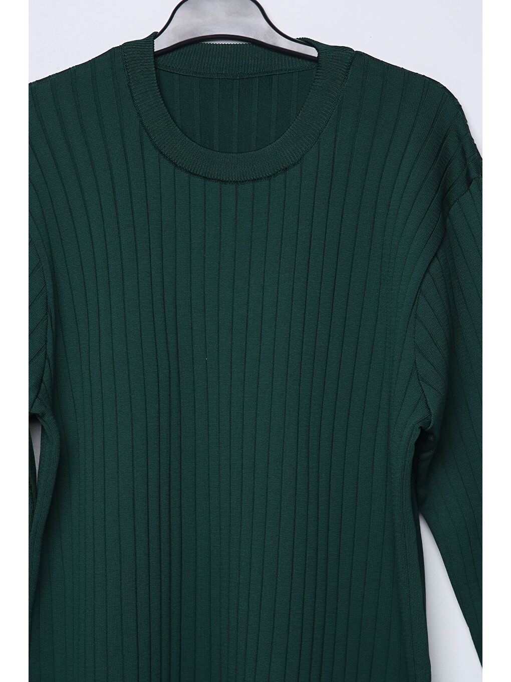 Yeşil Bisiklet Yaka Erkek Triko Kazak-2