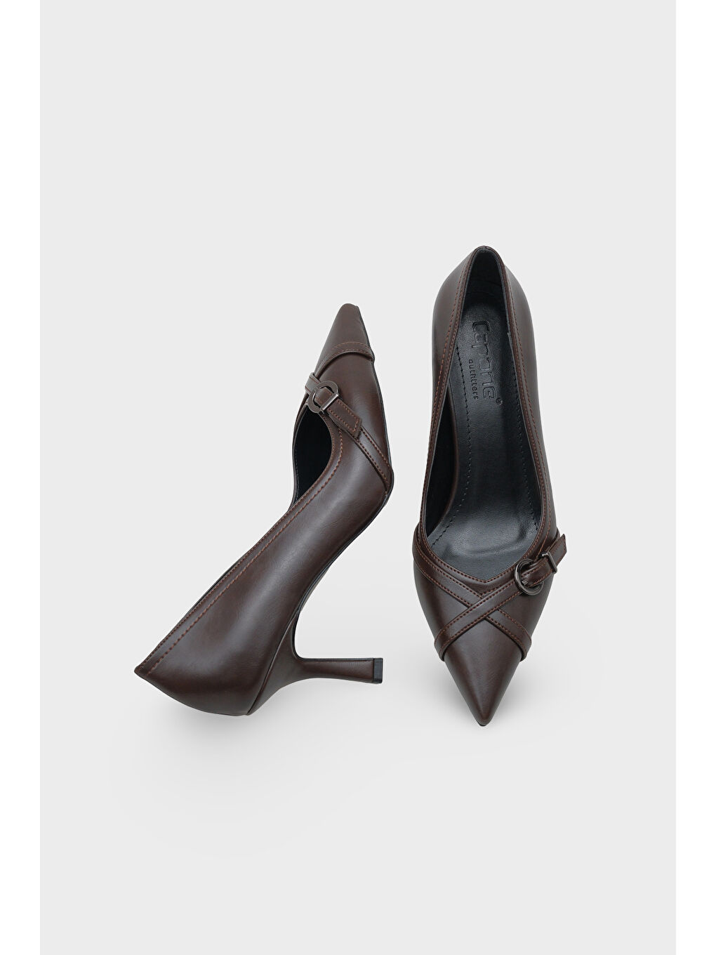 Kahverengi Elysee Orta Topuklu Tokalı Günlük Topuklu Ayakkabı-4