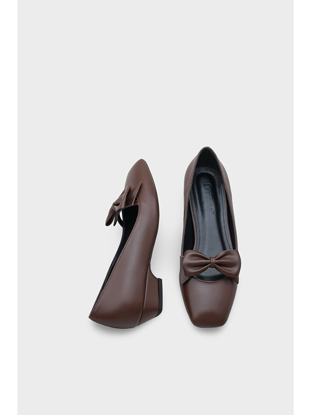 Kahverengi Helaina Kısa Topuklu Fiyonklu Kadın Ayakkabı-4