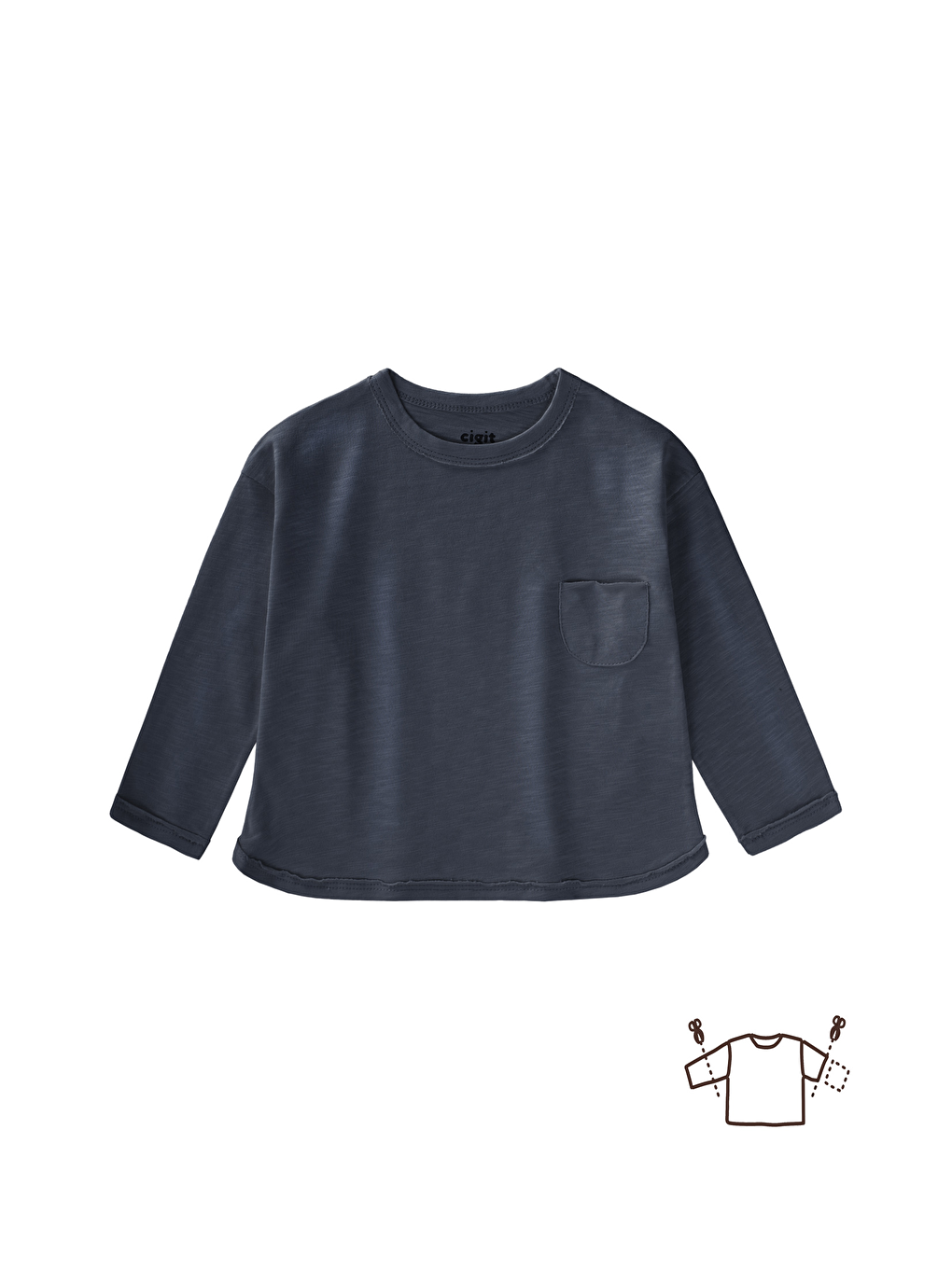 Uzun Kollu Mevsimlik T-Shırt 1-7 Yaş Lacivert