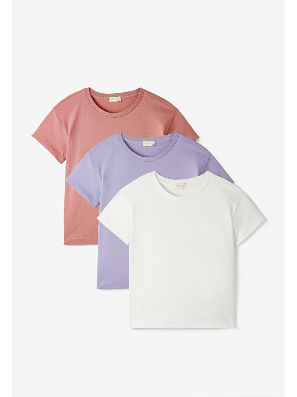 June Karışık Kız  Çocuk 3'lü Basic T-Shirt