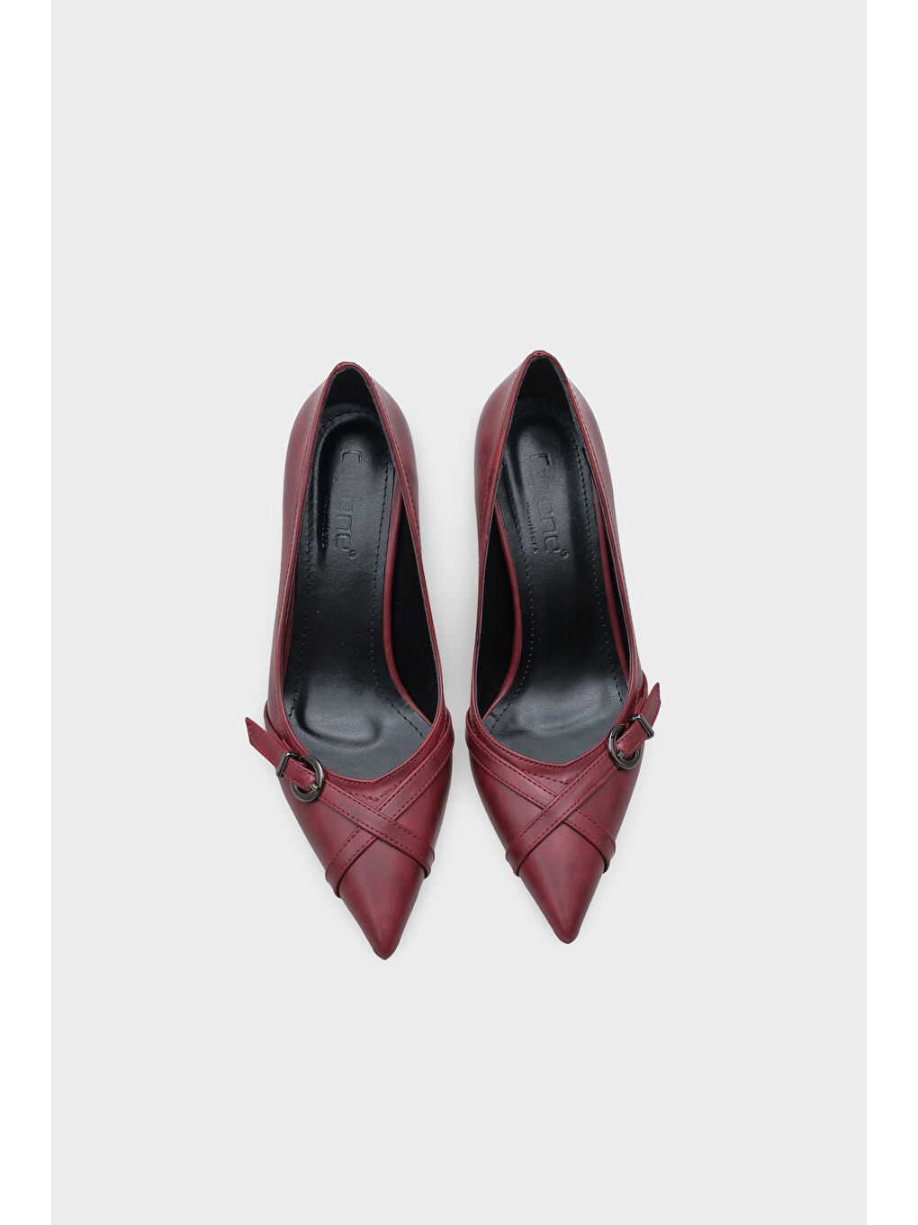 Bordo Elysee Orta Topuklu Tokalı Günlük Topuklu Ayakkabı-5