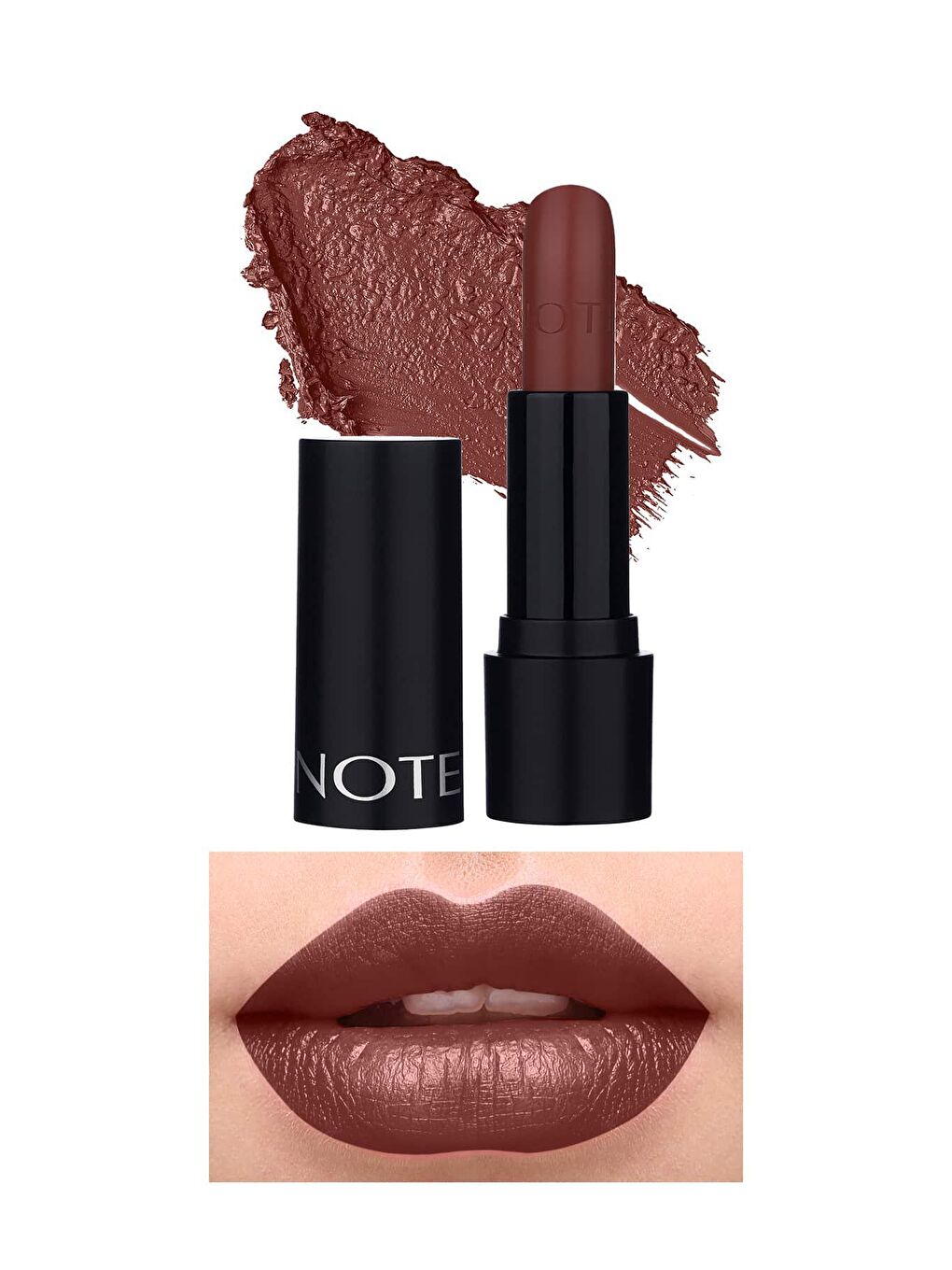 Note Cosmetique Kahverengi Deep Impact Lipstick Kremsi Dokulu Yarı Parlak Ruj 07 Warm Chocolatte - 1