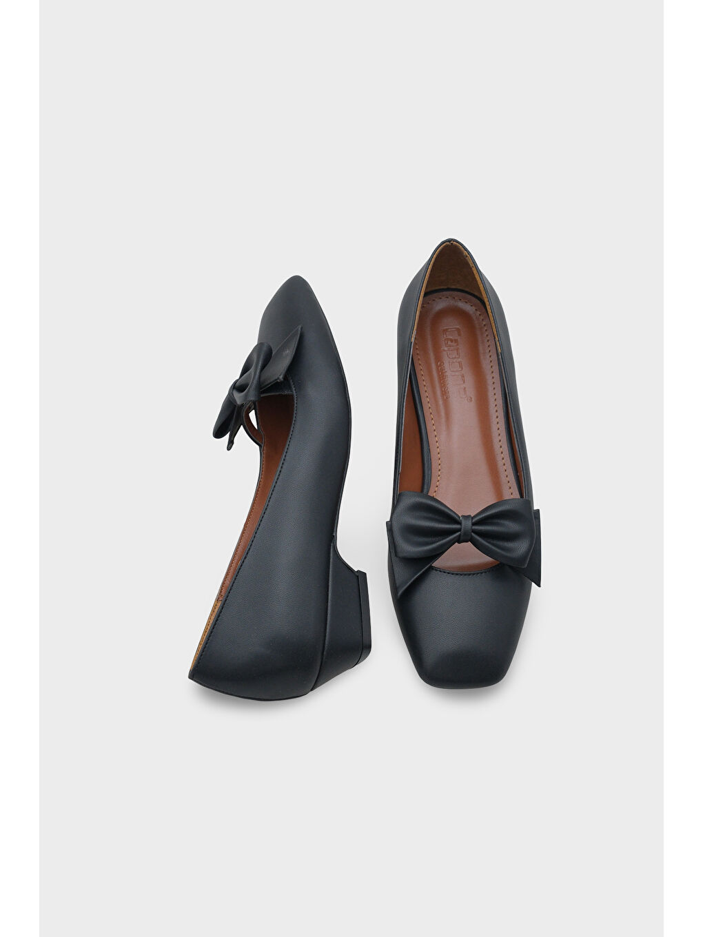 Siyah Helaina Kısa Topuklu Fiyonklu Kadın Ayakkabı-4