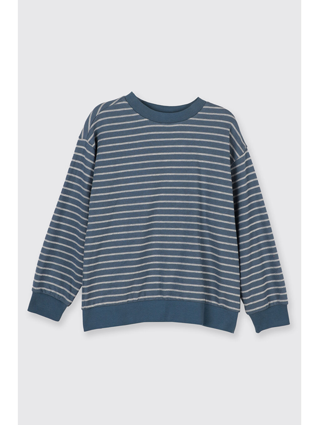 Erkek Çocuk Çizgi Desenli Petrol Sweatshirt-4