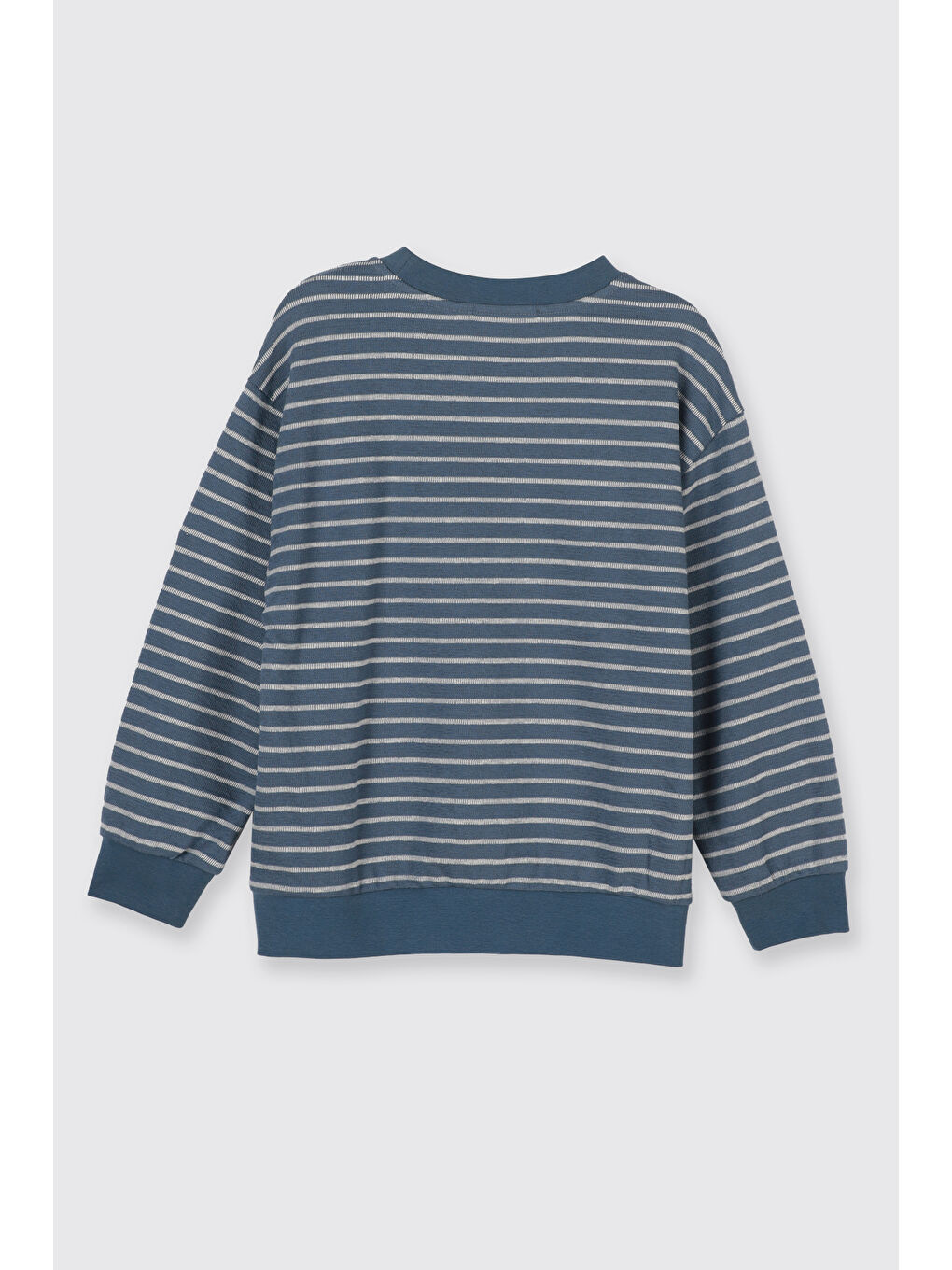 Erkek Çocuk Çizgi Desenli Petrol Sweatshirt-5