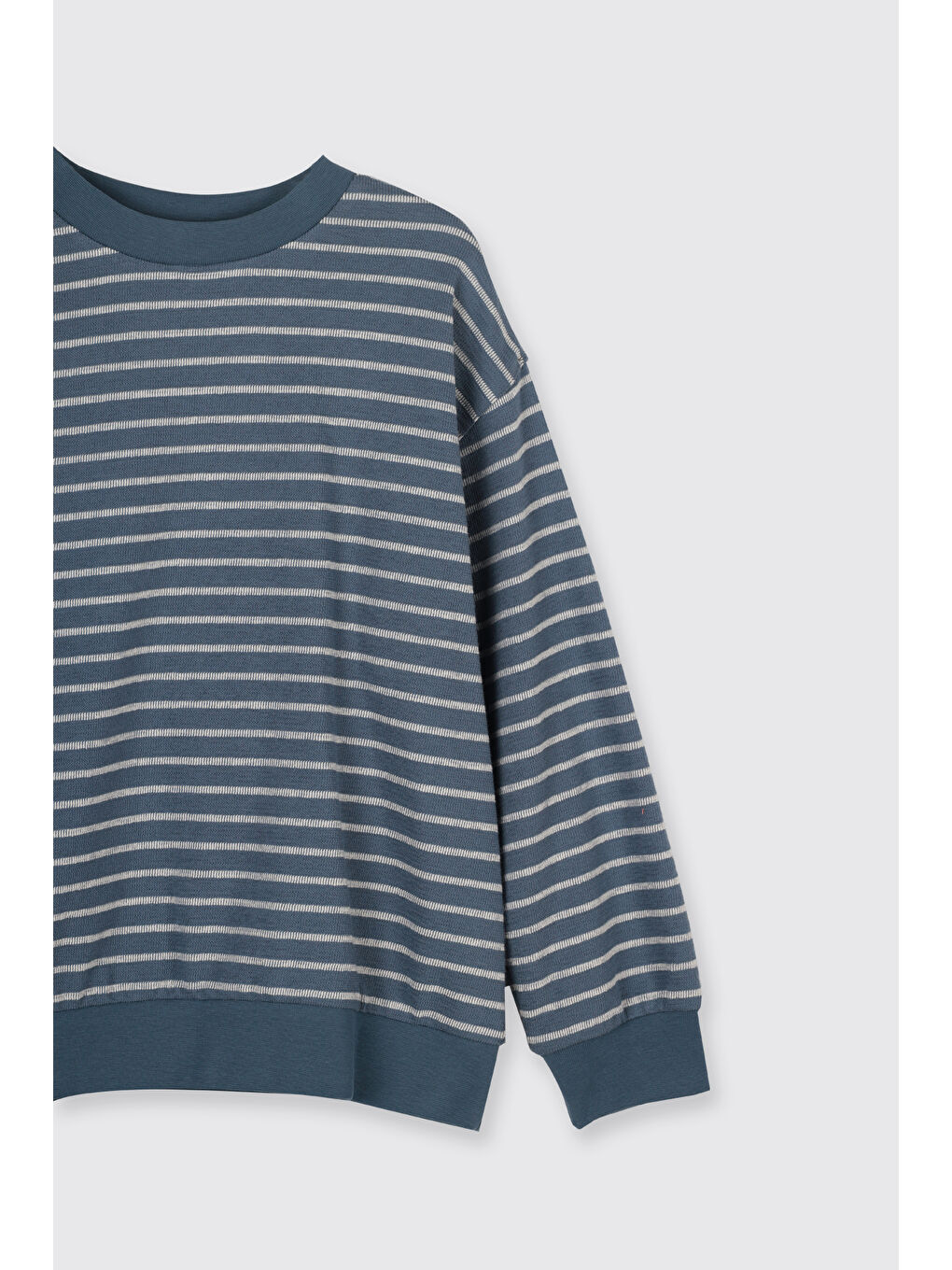 Erkek Çocuk Çizgi Desenli Petrol Sweatshirt-6