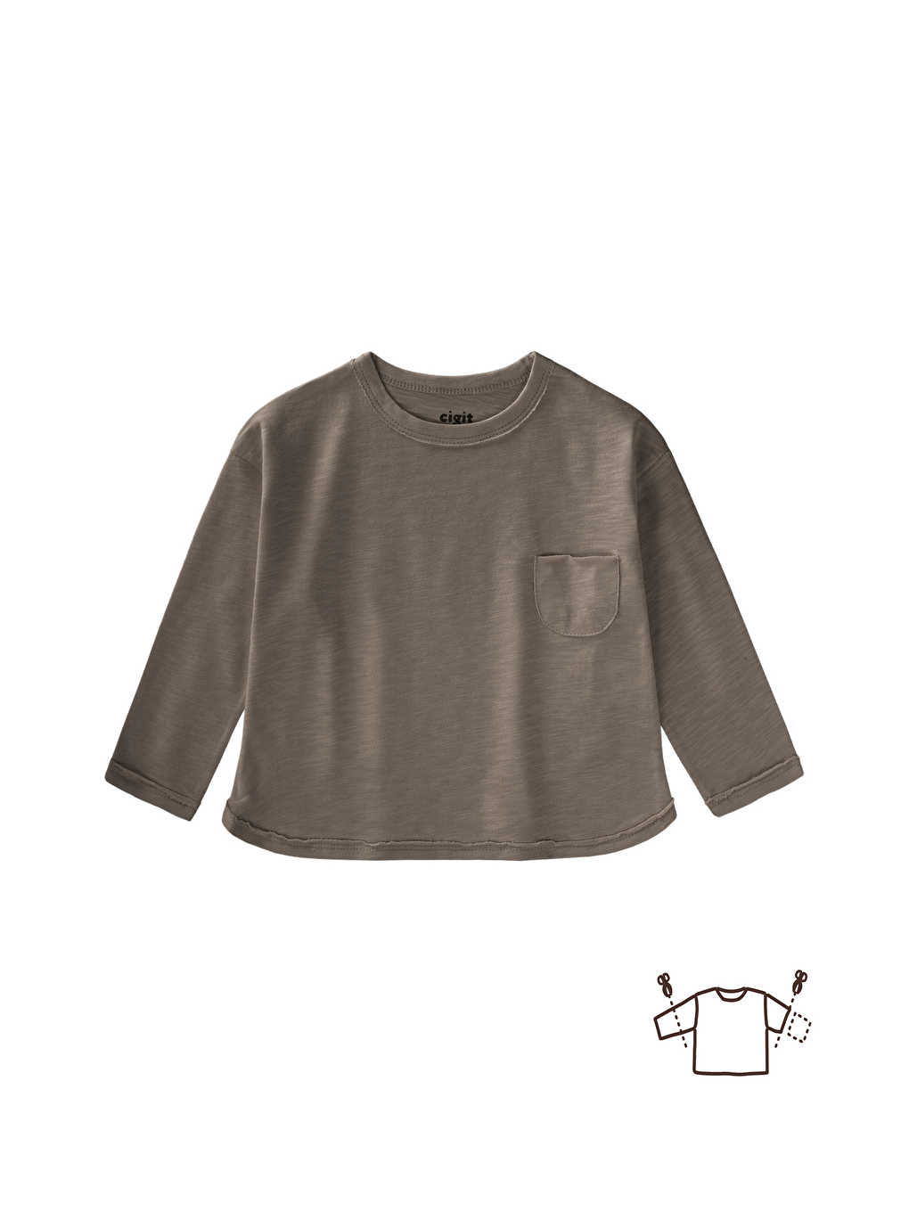 Bej Uzun Kollu Mevsimlik T-Shırt 1-7 Yaş Vizon