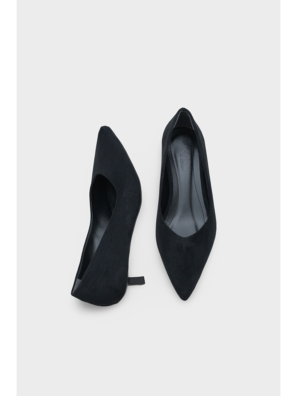 Siyah Shanta Süet Görünümlü Sivri Burun Kısa Topuk Günlük Kadın Topuklu Ayakkabı-4