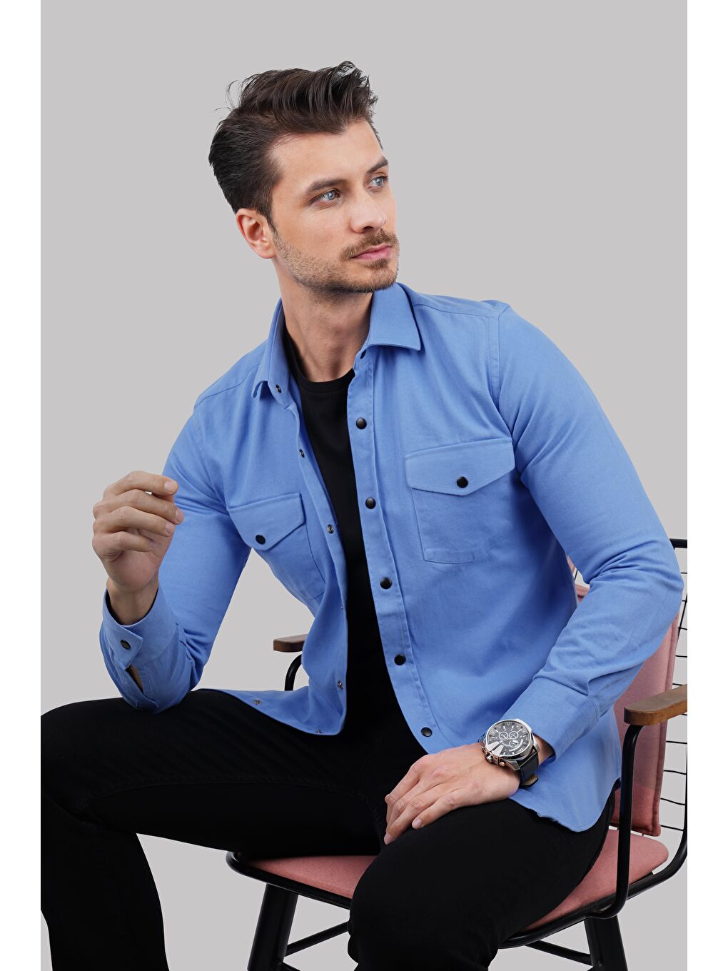 Mavi Slimfit Gerçek Jean Erkek Gömlek-1