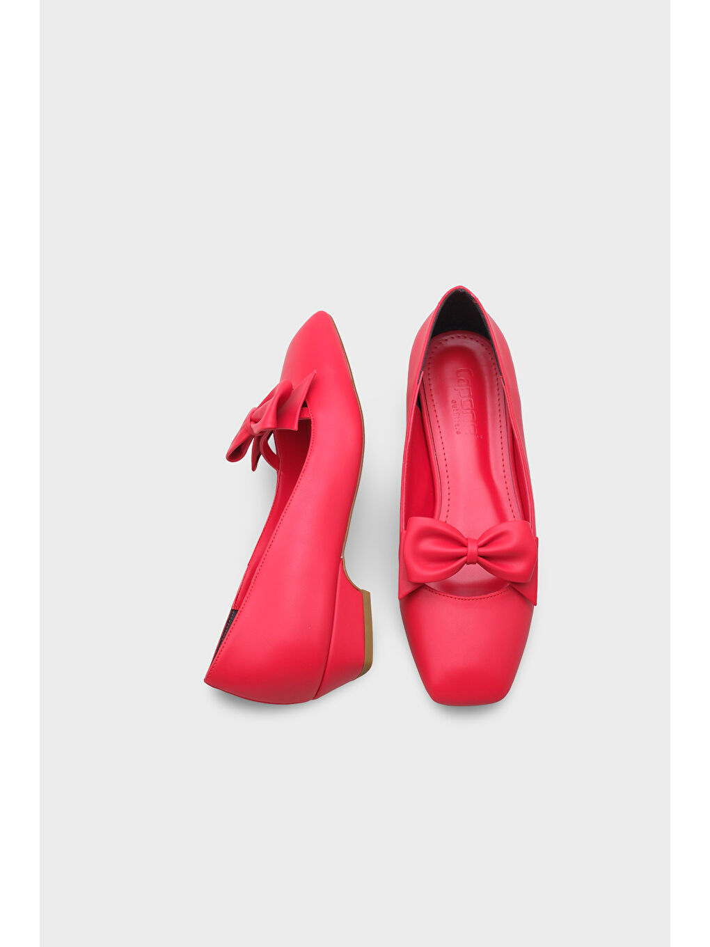 Kırmızı Helaina Kısa Topuklu Fiyonklu Kadın Ayakkabı-4