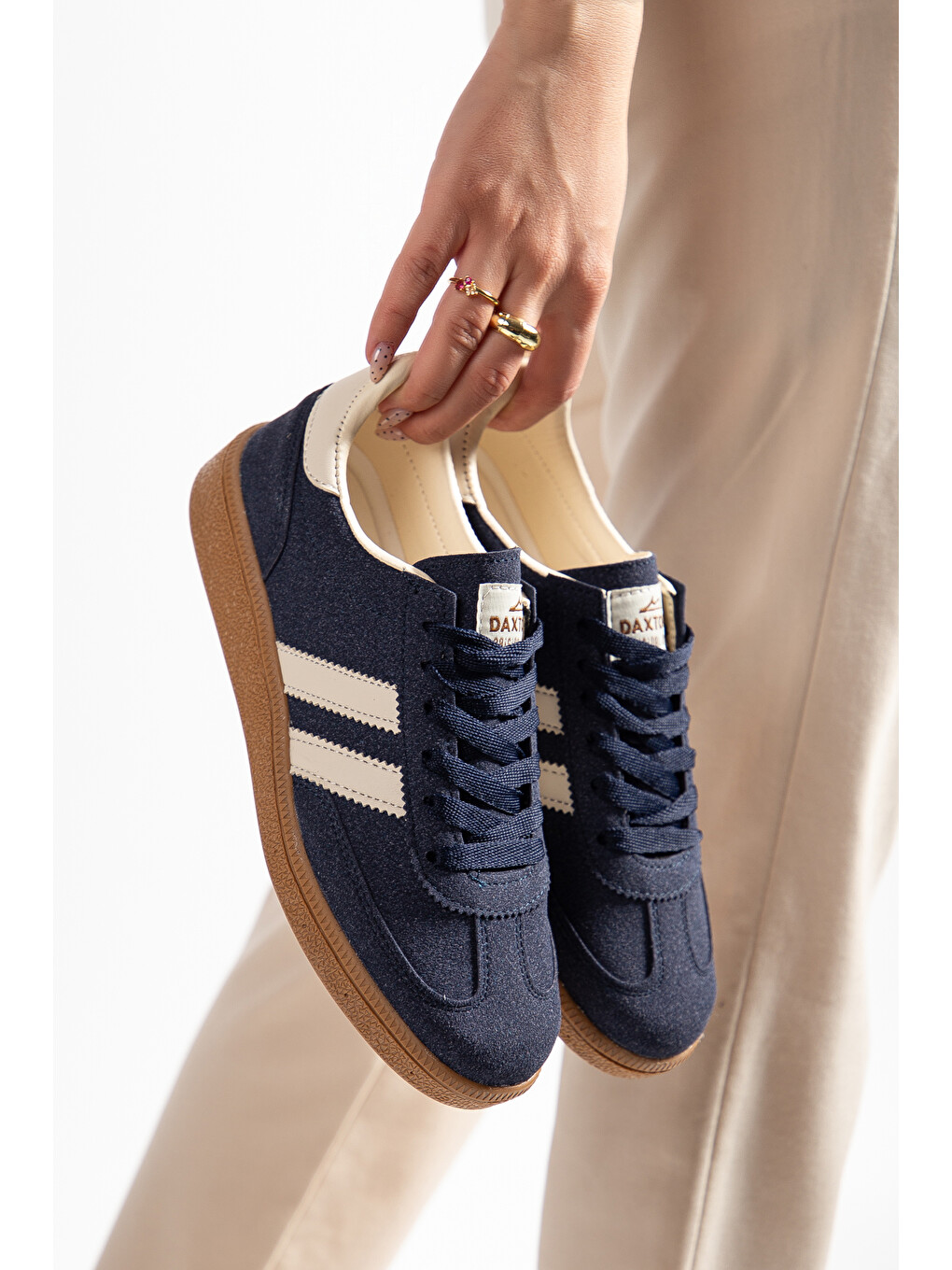 Lacivert Kate Günlük Ortopedik Kadın Sneaker Spor Ayakkabı-3