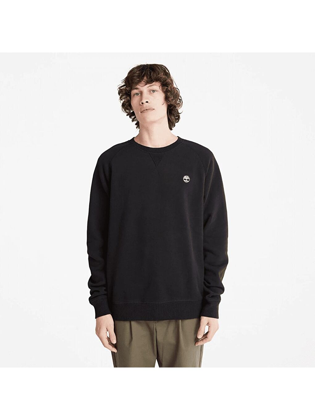 Timberland Siyah Brushed Back Erkek Siyah Yuvarlak Yaka Sweatshirt