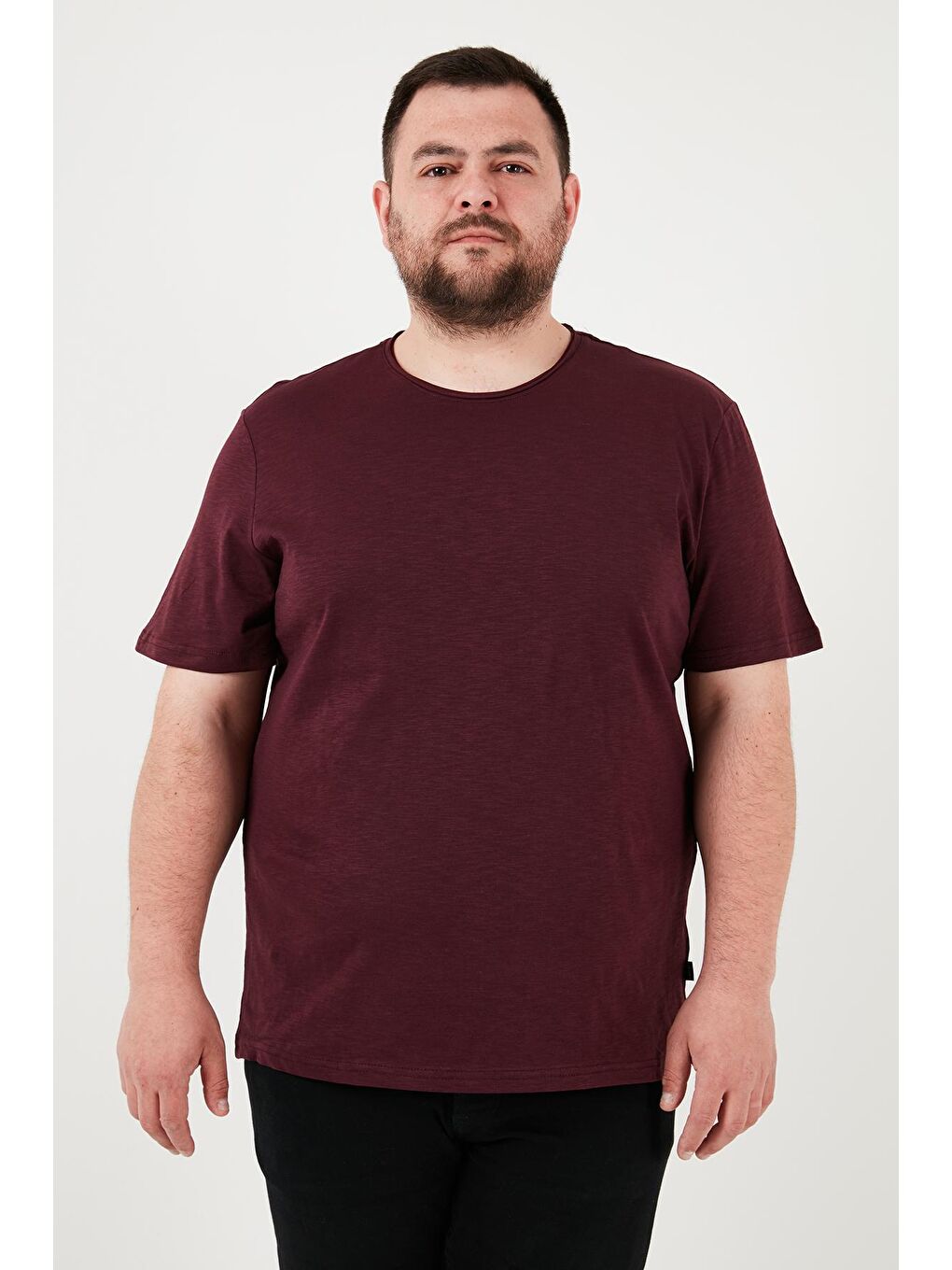 Buratti Koyu Bordo Pamuklu Regular Fit Büyük Beden T Shirt Erkek T SHİRT 59020001B - 3