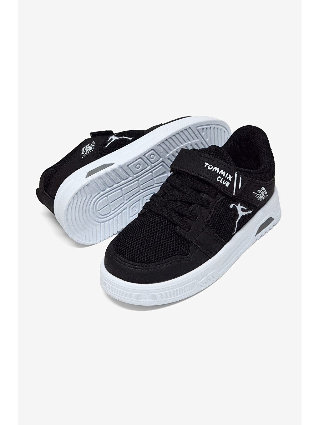 Çocuk Unisex Siyah Siyah Kauçuk Taban Cırtlı Işıklı Sneaker-3