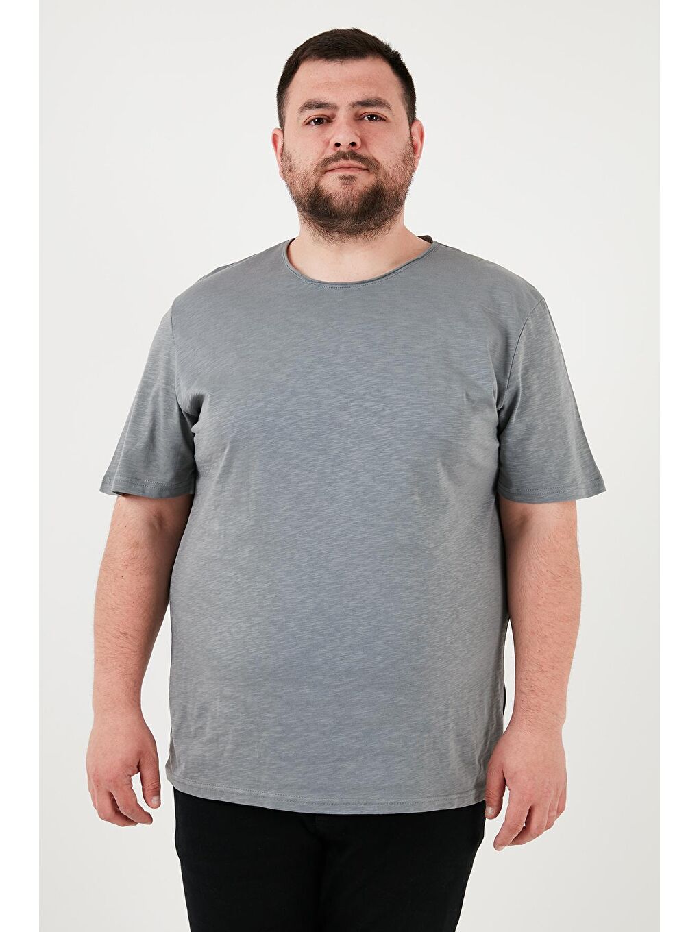 Buratti Açık Haki Pamuklu Regular Fit Büyük Beden T Shirt Erkek T SHİRT 59020001B - 1