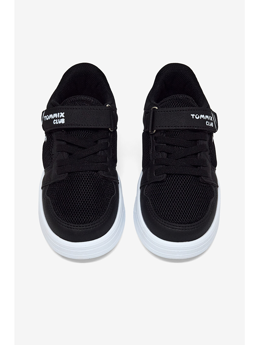 Çocuk Unisex Siyah Siyah Kauçuk Taban Cırtlı Işıklı Sneaker-4