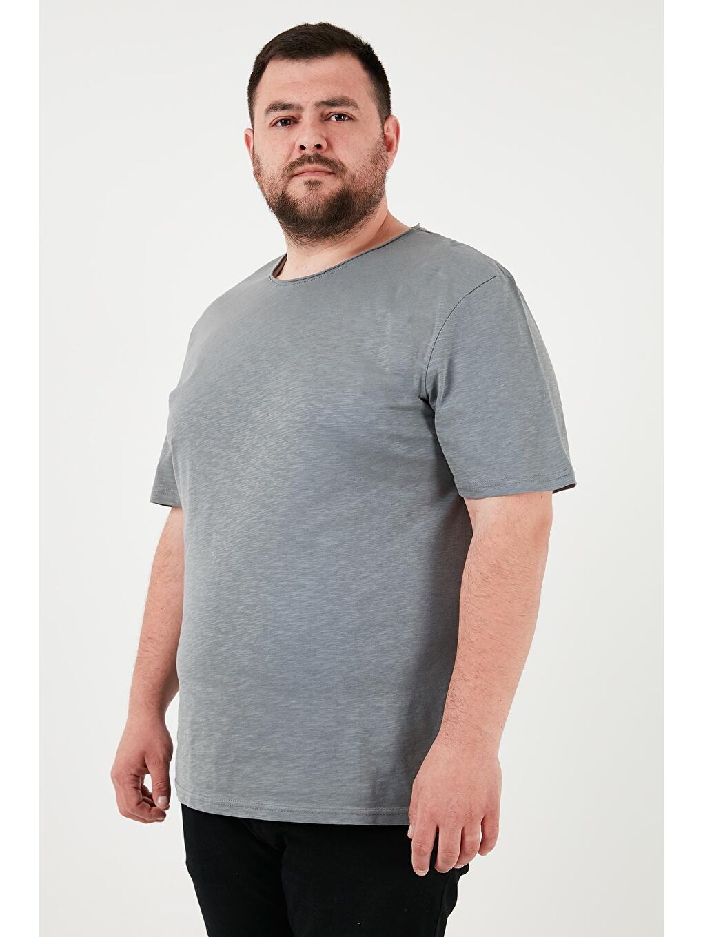 Buratti Açık Haki Pamuklu Regular Fit Büyük Beden T Shirt Erkek T SHİRT 59020001B - 2