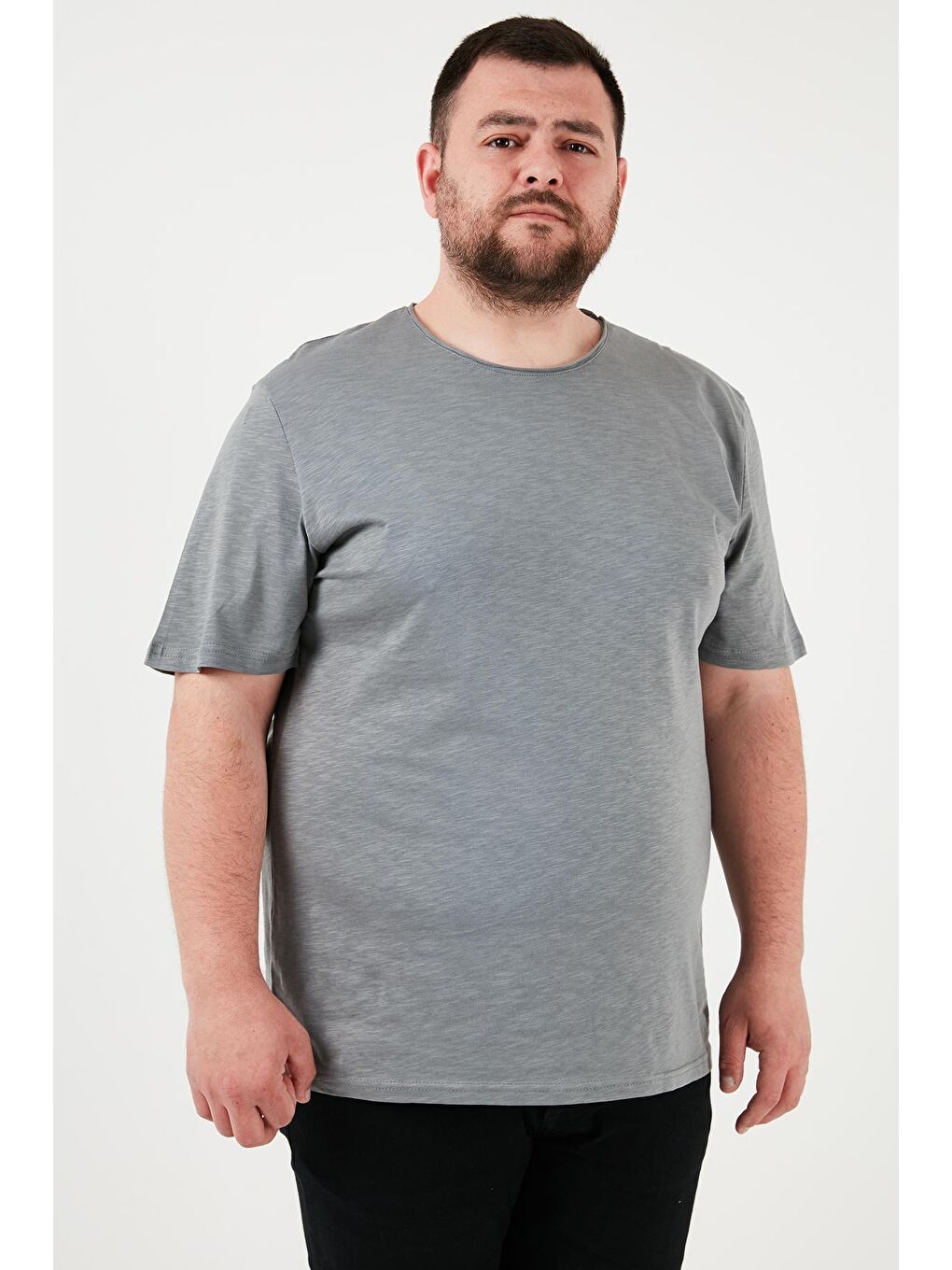 Buratti Açık Haki Pamuklu Regular Fit Büyük Beden T Shirt Erkek T SHİRT 59020001B - 3