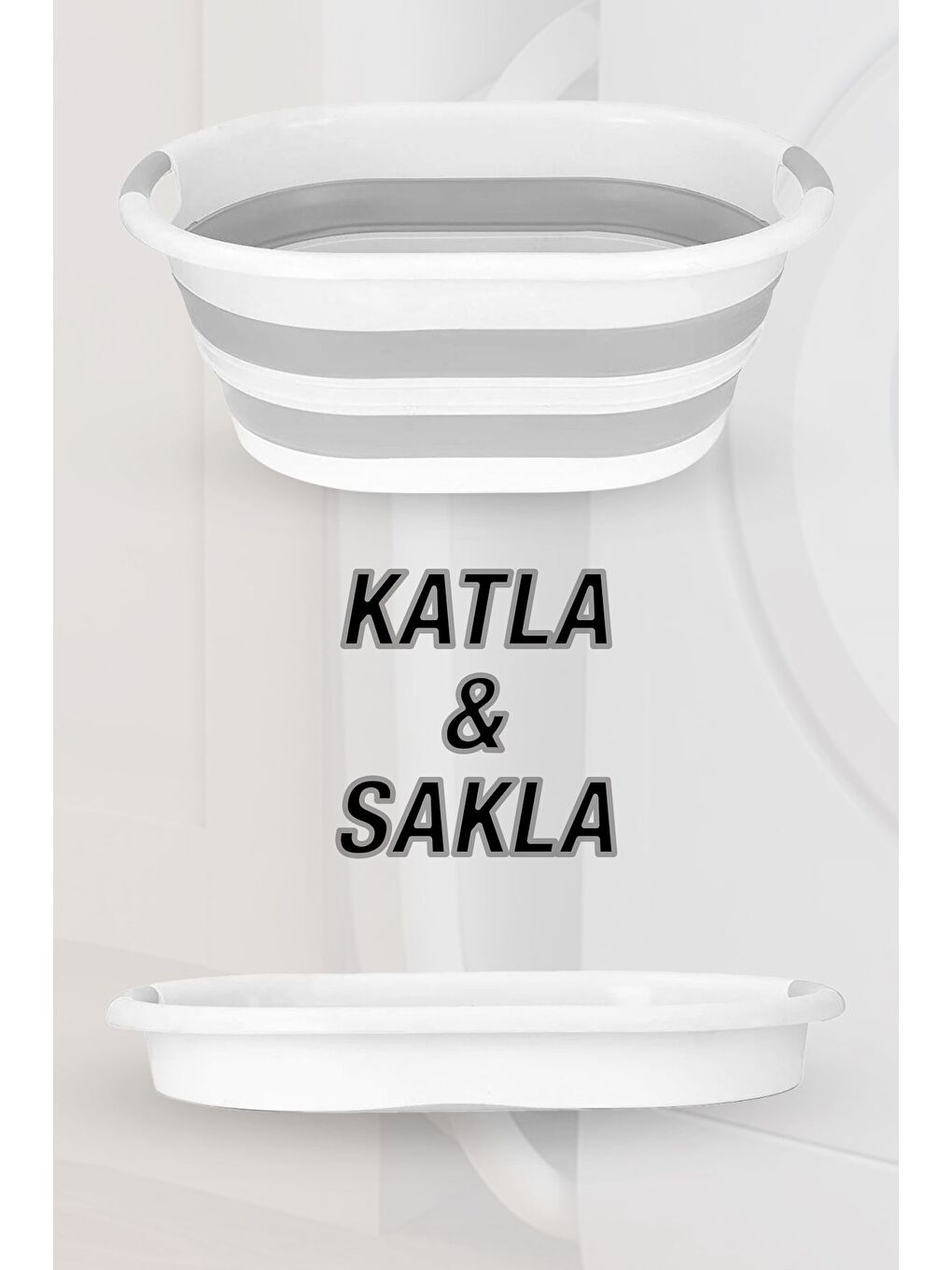 2'li Çamaşır Sepeti Seti 90 lt İki Bölmeli Kirli Çamaşır Sepeti Katlanabilir Akordiyon Sepet Gri-1