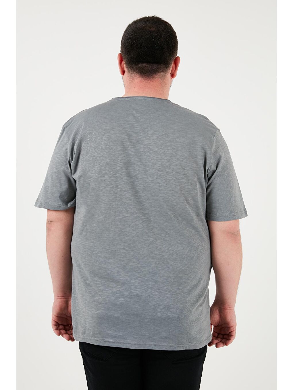 Buratti Açık Haki Pamuklu Regular Fit Büyük Beden T Shirt Erkek T SHİRT 59020001B - 4