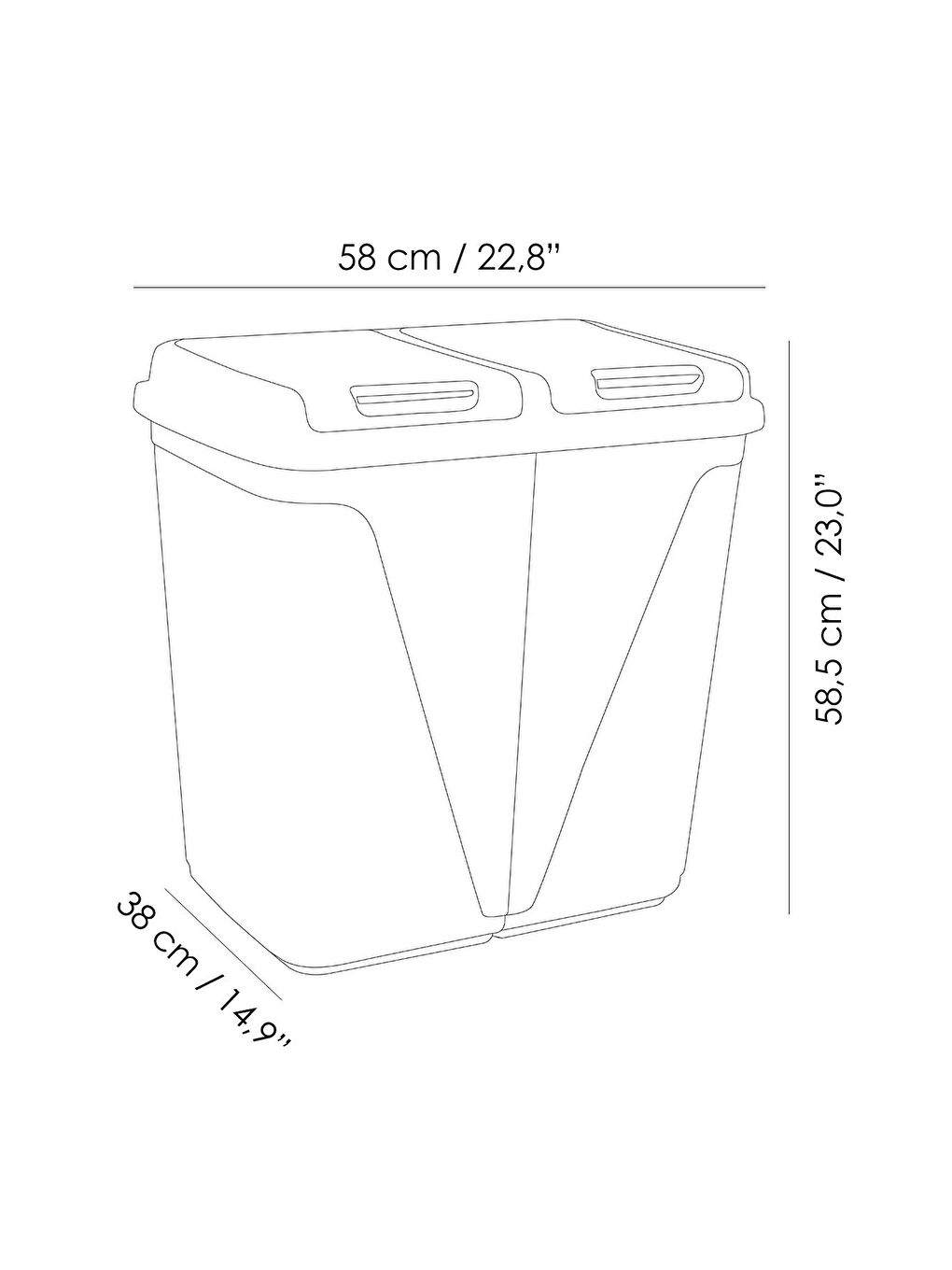 2'li Çamaşır Sepeti Seti 90 lt İki Bölmeli Kirli Çamaşır Sepeti Katlanabilir Akordiyon Sepet Gri-5