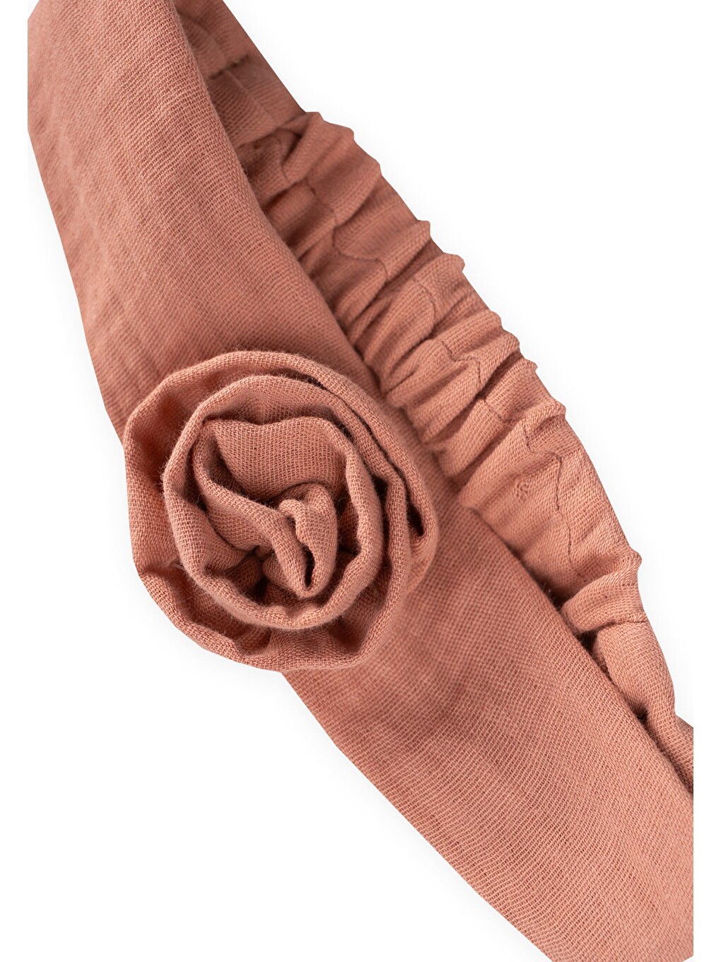 Turuncu Müslin Gül Figürlü Lastik Bandana Yavruağzı-1