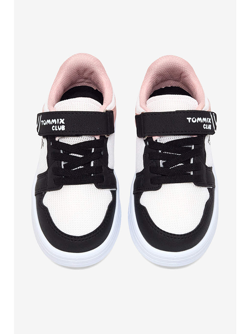 Çocuk Unisex Siyah Pudra Kauçuk Taban Cırtlı Işıklı Sneaker-4
