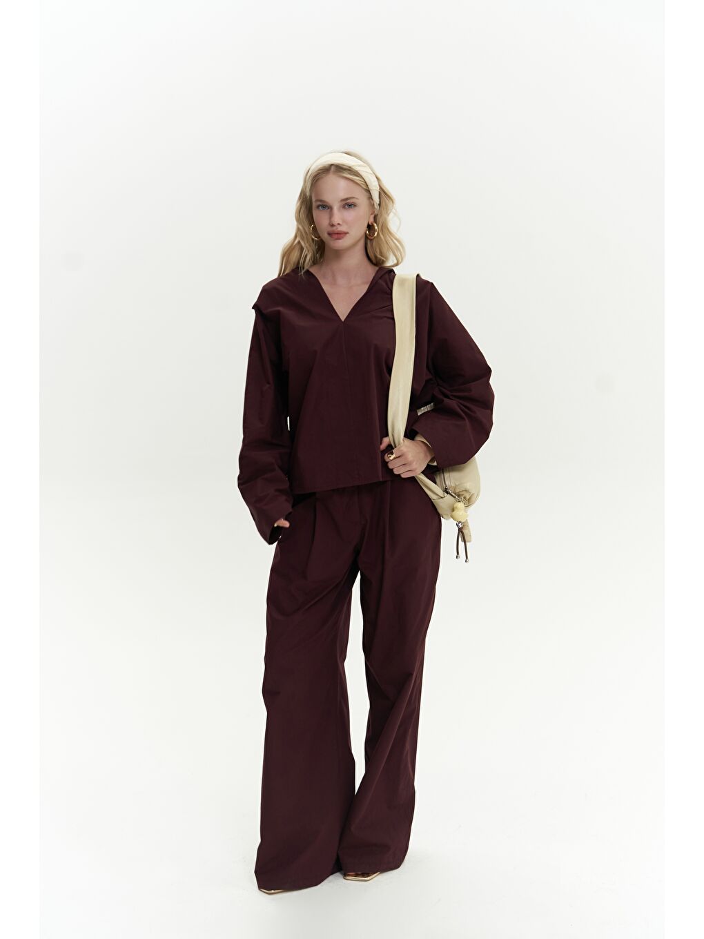 Mai Collection Blenham Bordo Gömlek Pantolon Takım - 1