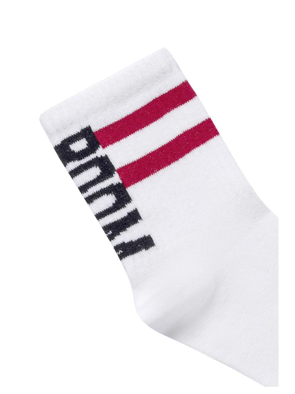 Baskılı Socket Çorap Beyaz-1