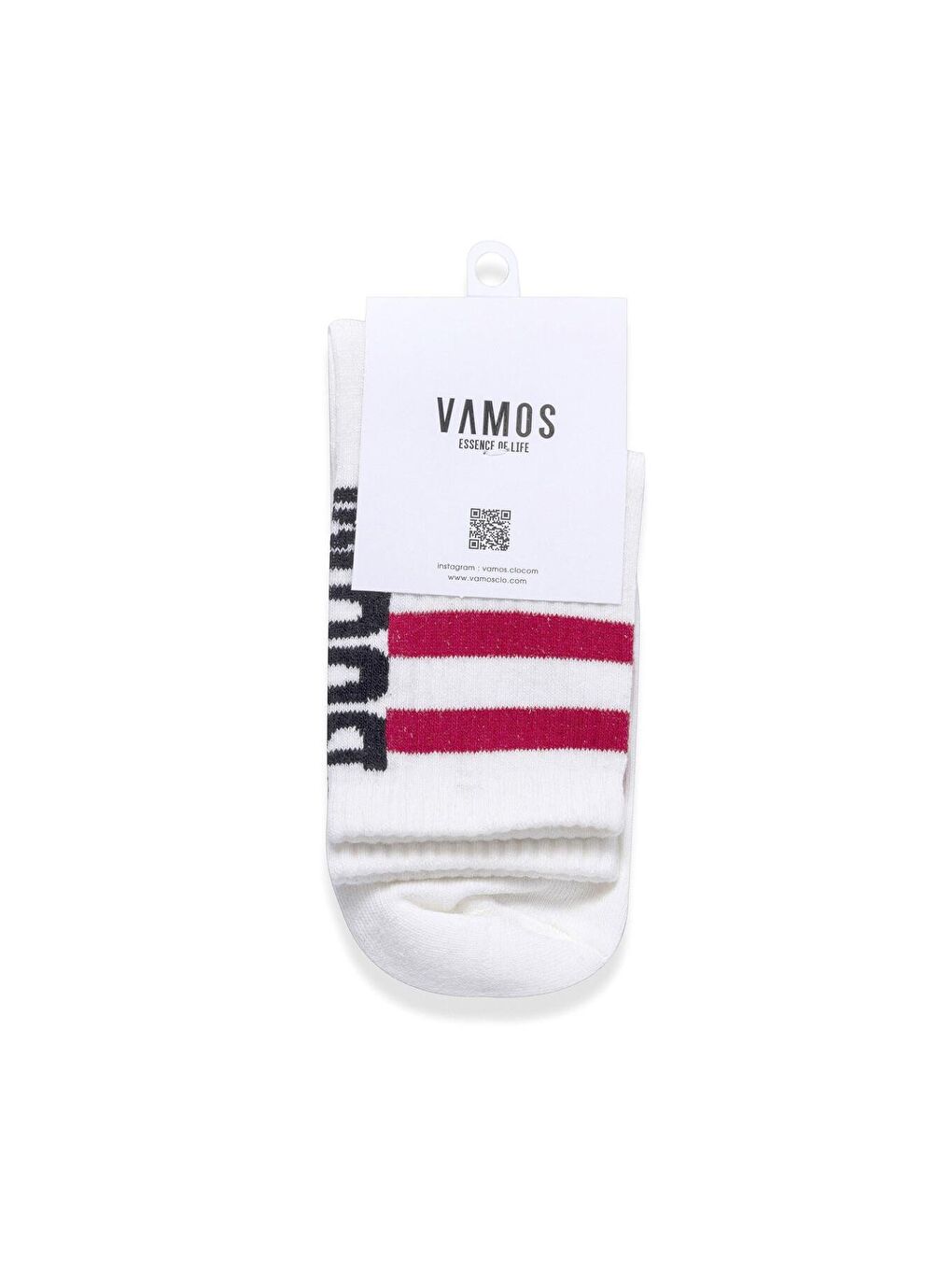 Baskılı Socket Çorap Beyaz-2