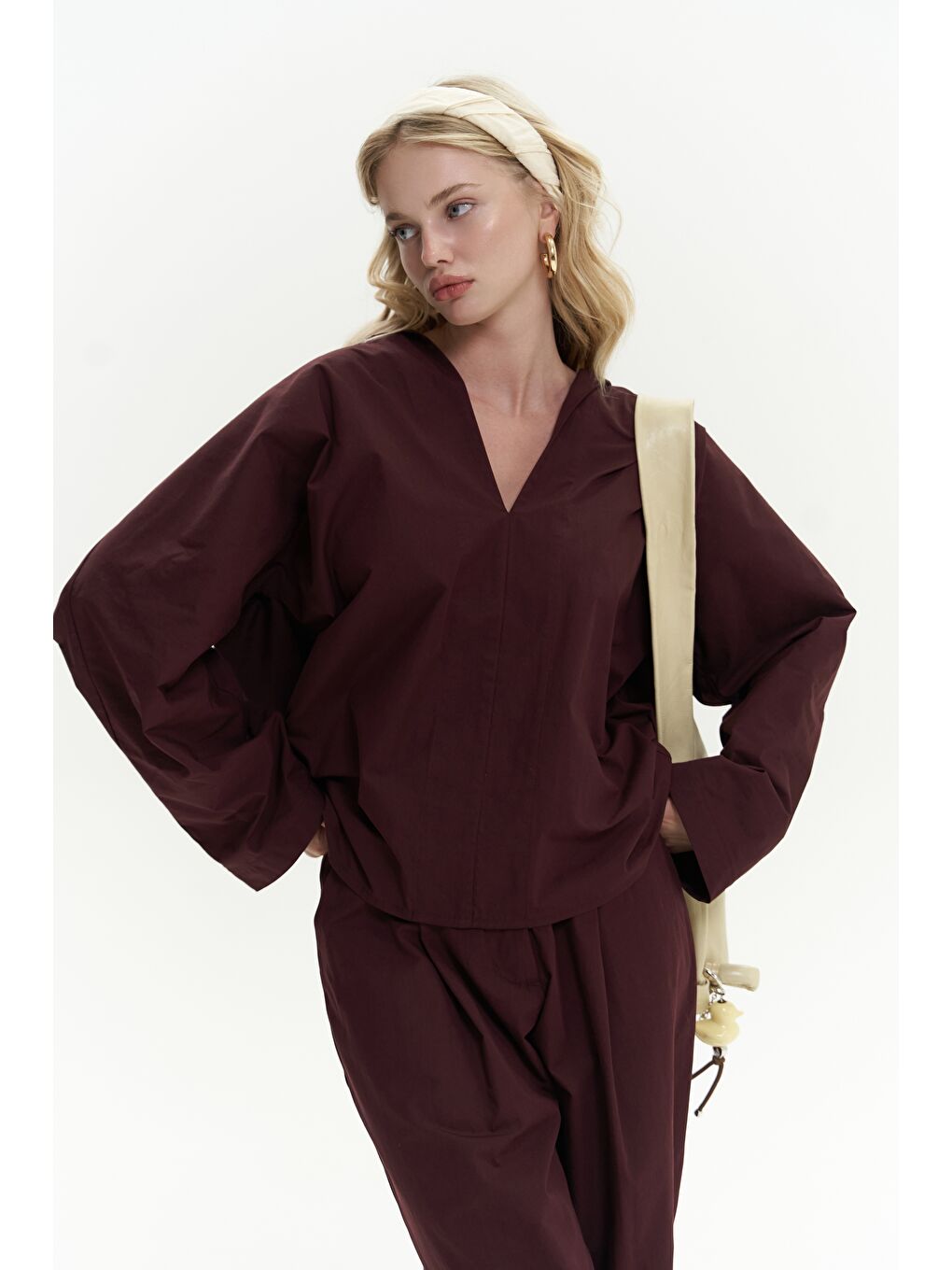 Mai Collection Blenham Bordo Gömlek Pantolon Takım - 3