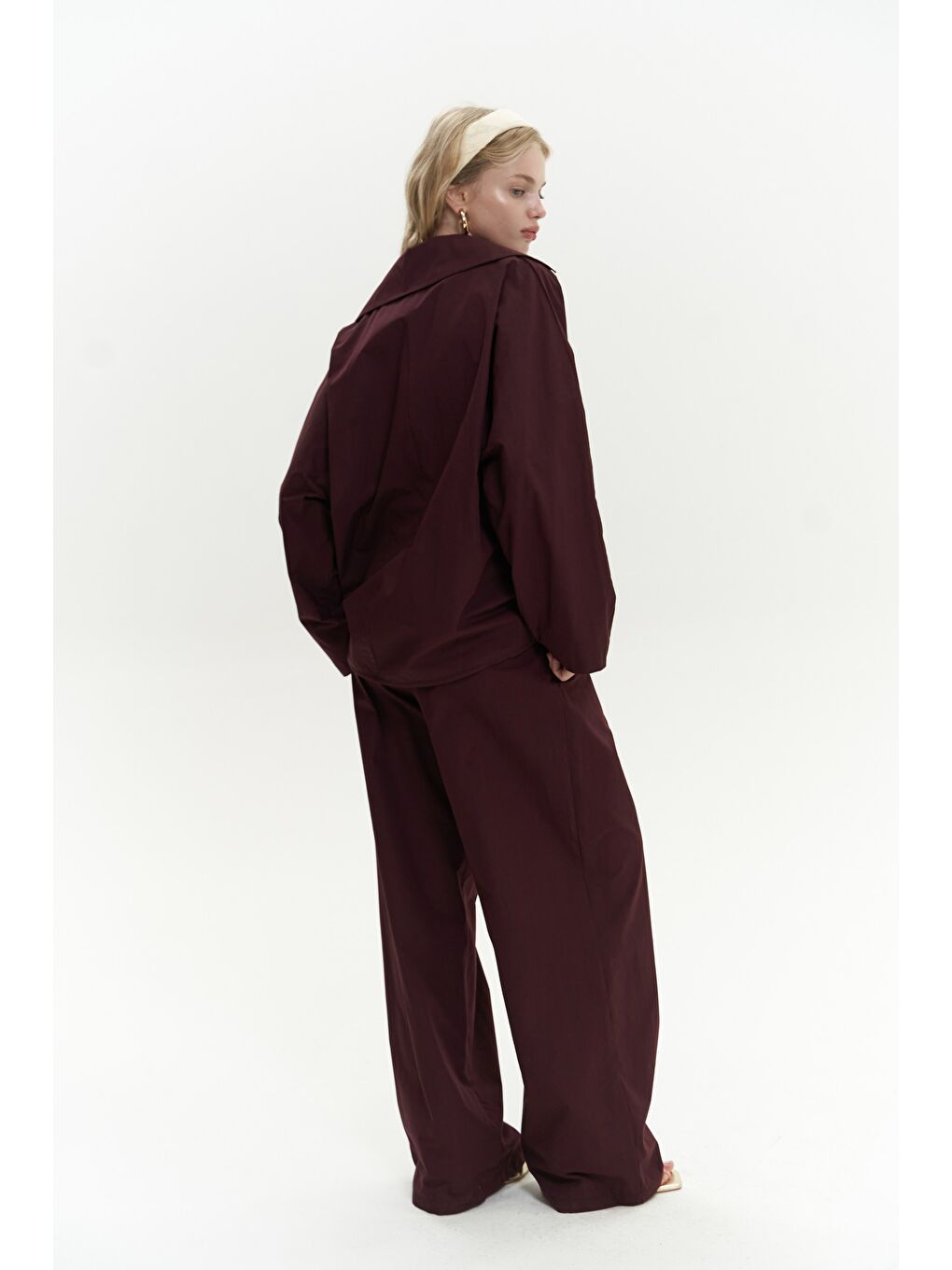 Mai Collection Blenham Bordo Gömlek Pantolon Takım - 4