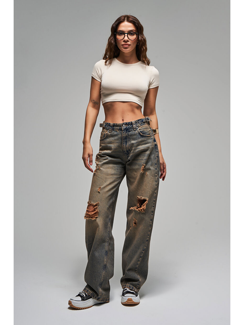 Mavi Kadın T.Kot Rengi Lotus 10S5-95 Baggy Fit İç Boy 83cm %100 Pamuk Orta Bel Denim Jean-1