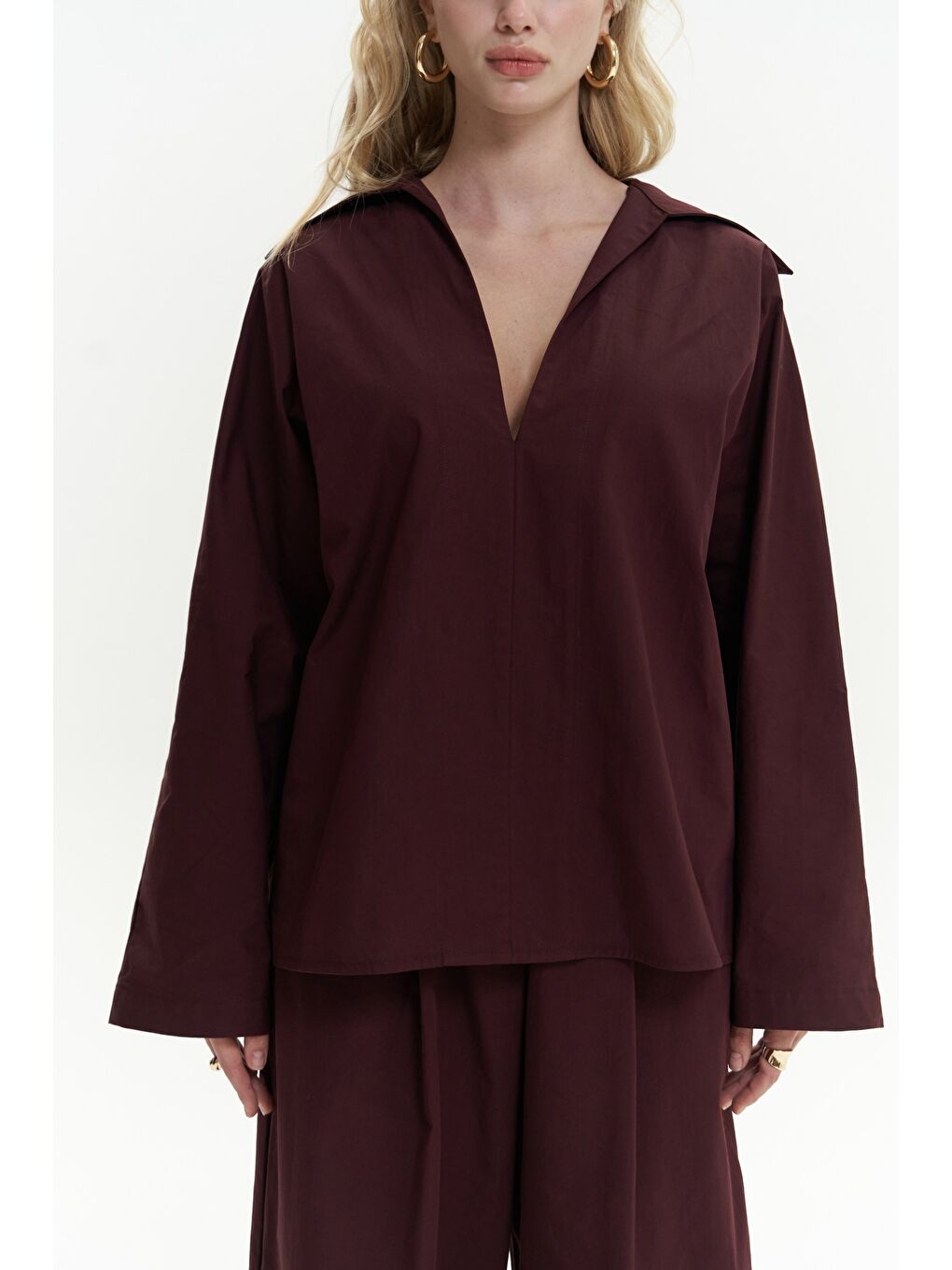 Mai Collection Blenham Bordo Gömlek Pantolon Takım - 6