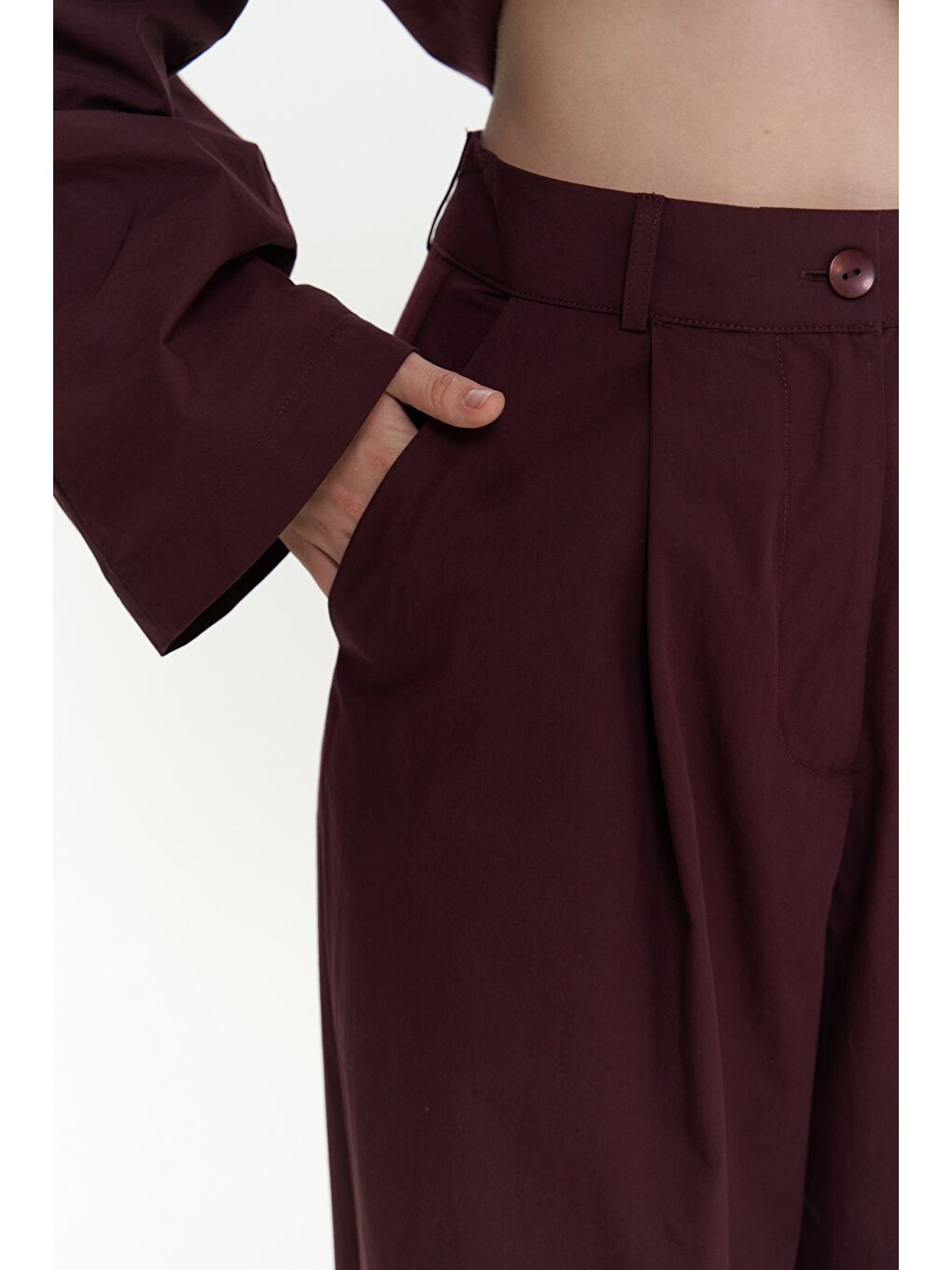 Mai Collection Blenham Bordo Gömlek Pantolon Takım - 7