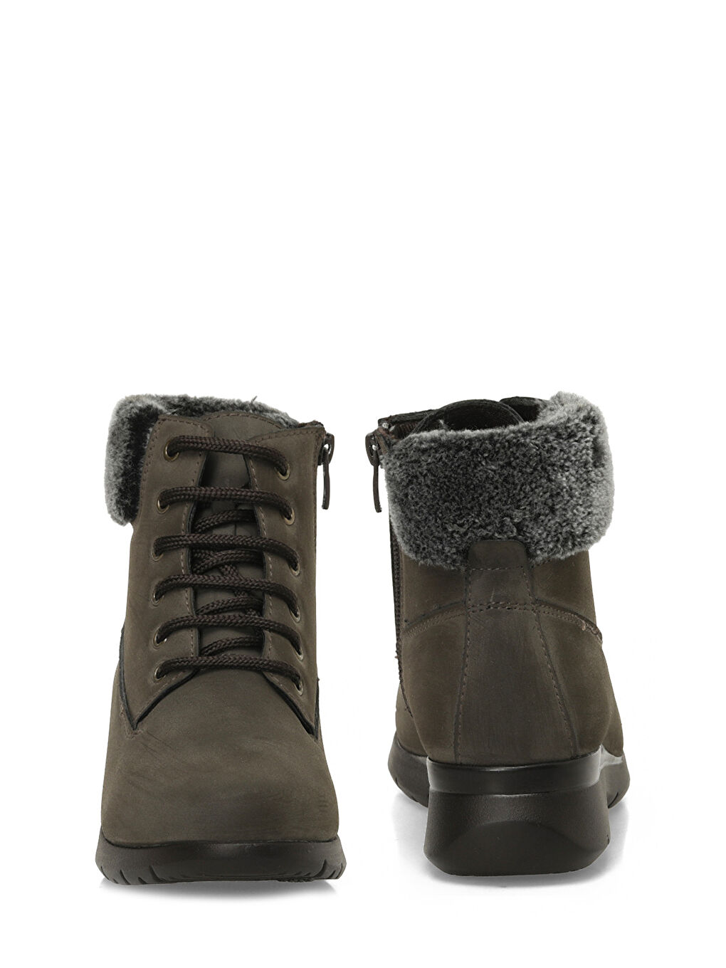 166659.NZ4PR Haki Kadın Düz Bot-4