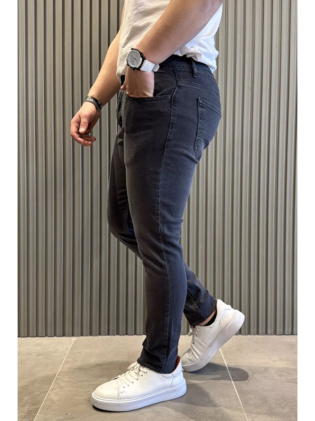 Antrasit Erkek Jean Pantolon-1