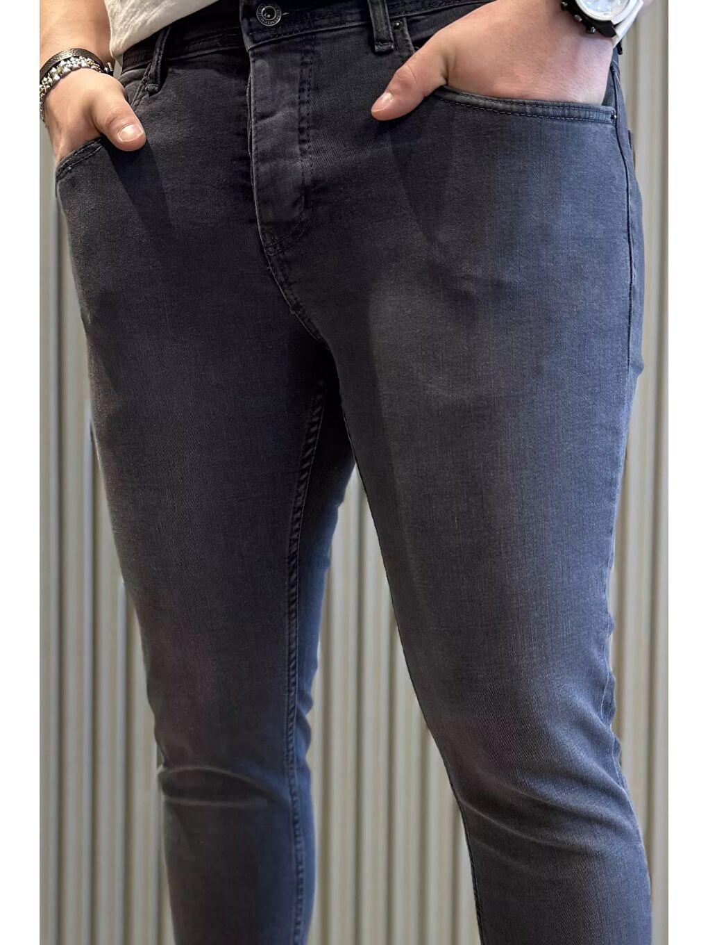 Antrasit Erkek Jean Pantolon-3