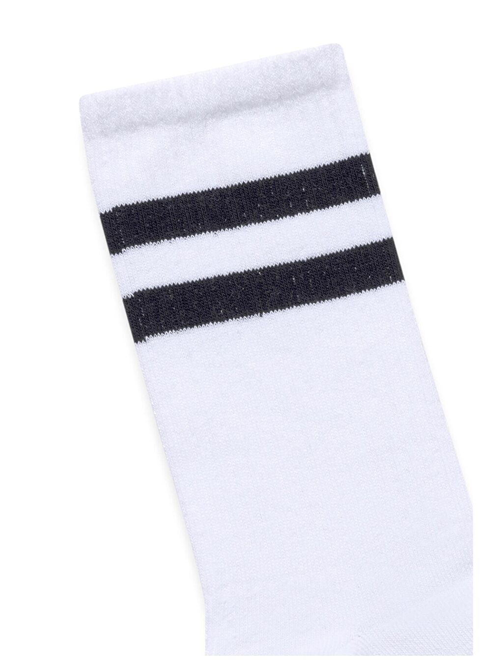 Şeritli Tenis Çorap Beyaz-1