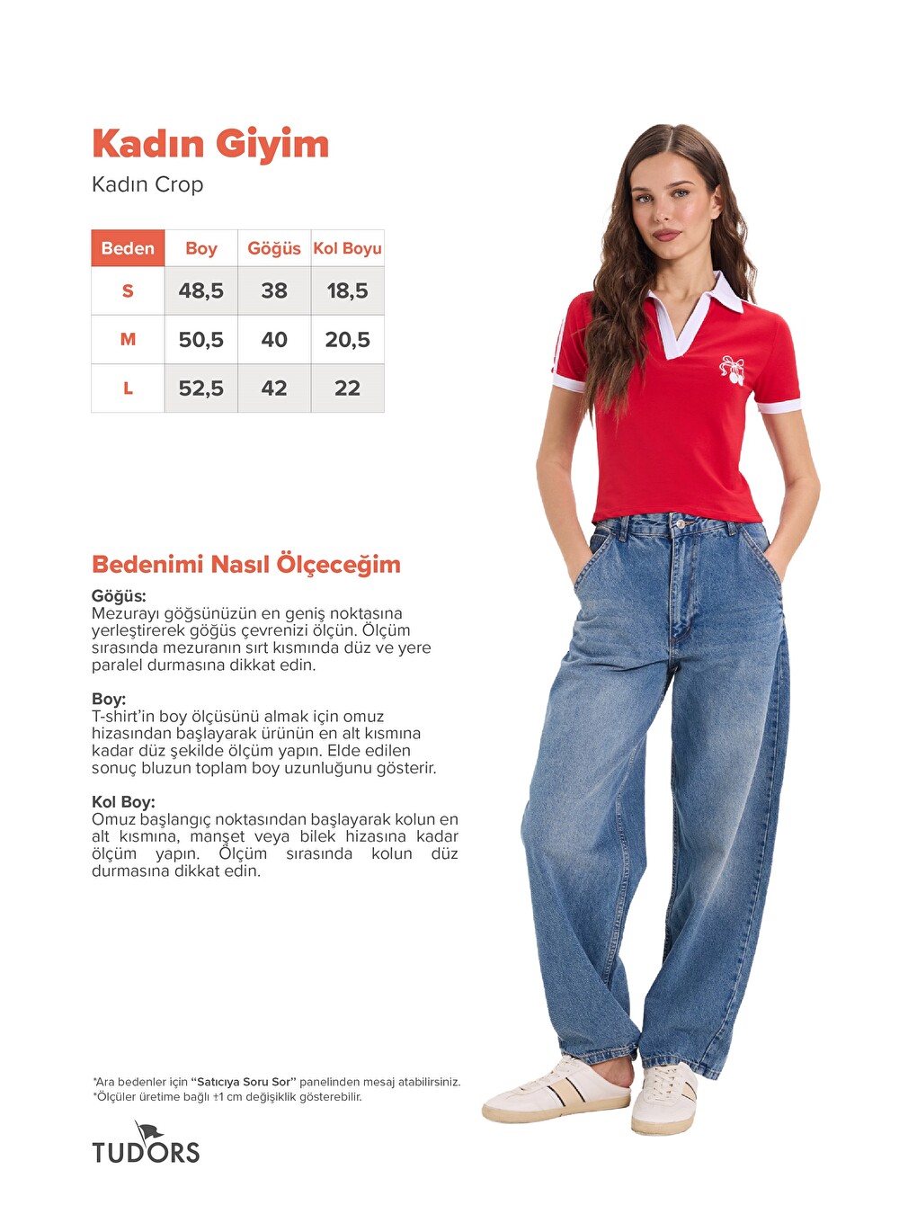 Kadın Slim Fit Dar Kesim Kısa Kollu Baskılı Omzu Şeritli V Yaka Kırmızı Tişört Body-2